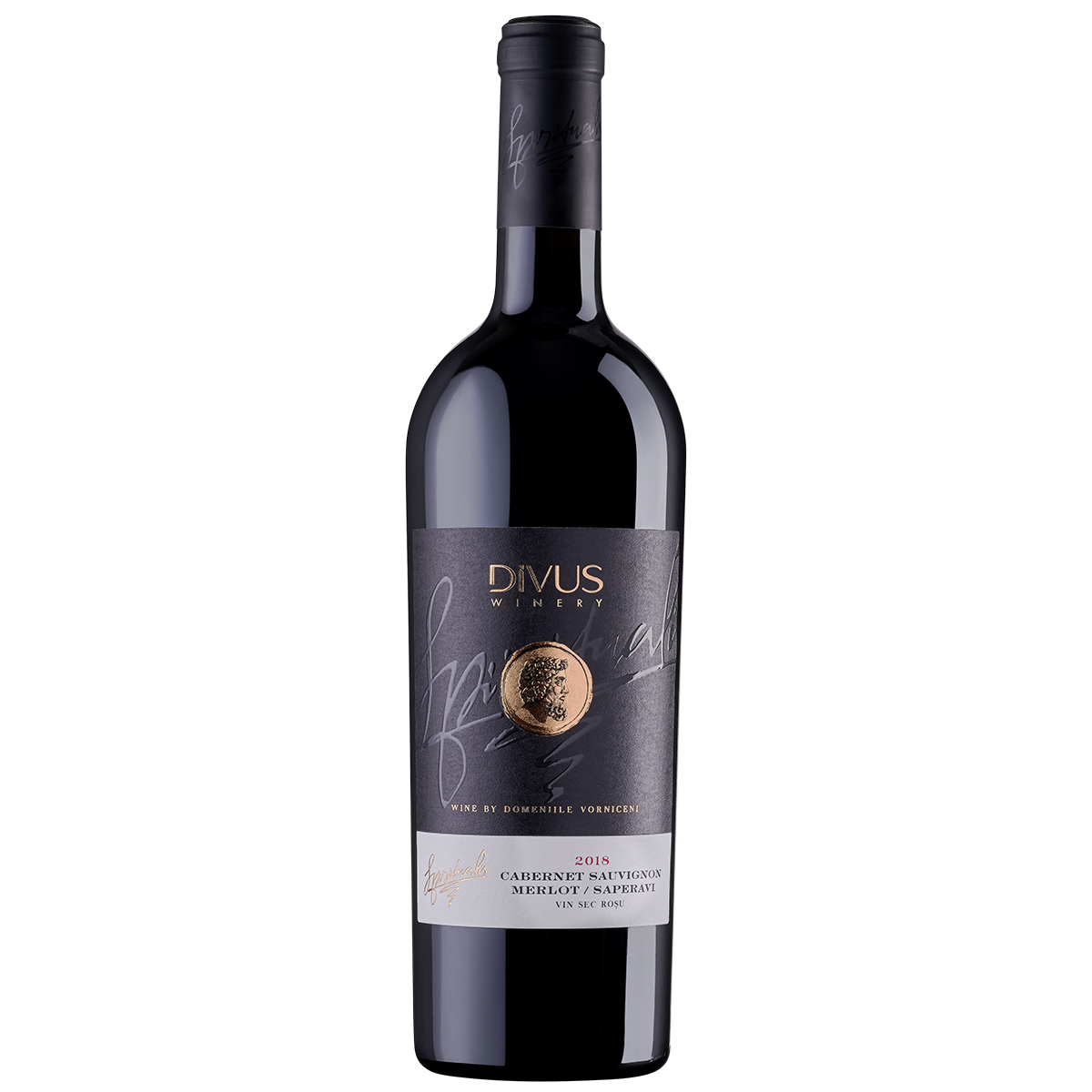 Divus Cabernet Sauvignon, Merlot, Saperavi (Cupaj) vin rosu sec 0,75 litri, 14,5% alcool, recolta 2018